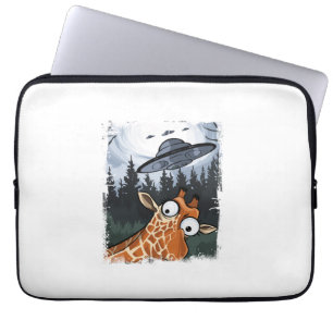 Capa Para Notebook Engraçado Giraffe UFO Zoo Animal Esquisito Memória