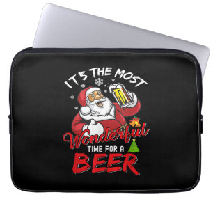 Capa Para Notebook Engraçado Natal Santa Claus Bebendo Beer Wonderfu