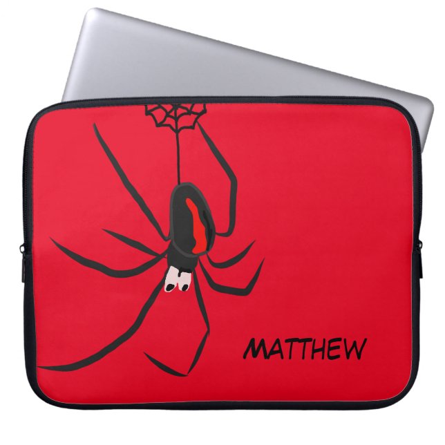 Capa Para Notebook Engraçado Red Back Spider Aranha Nome (Frente)