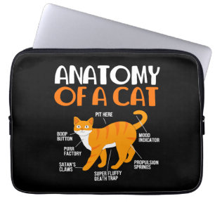 Capa Para Notebook Engraçado Tabby Cat Proprietário Anatomia De Um Ga