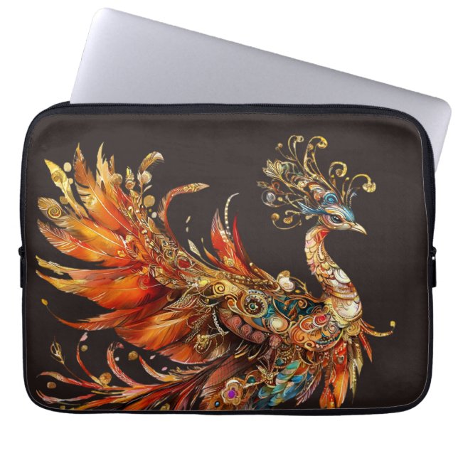 Capa Para Notebook entretenimento de circo de carnaval com pavão vint (Frente)
