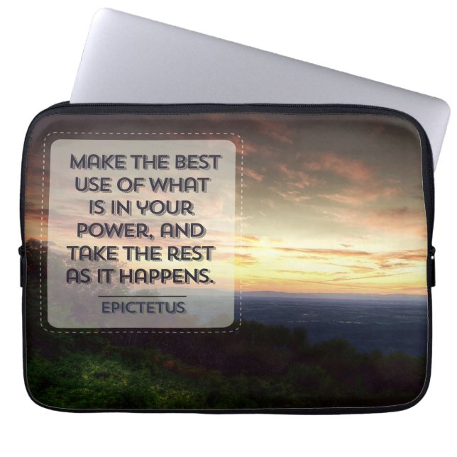 Capa Para Notebook Epictetus Inspirational Cote "Melhor uso" (Frente)