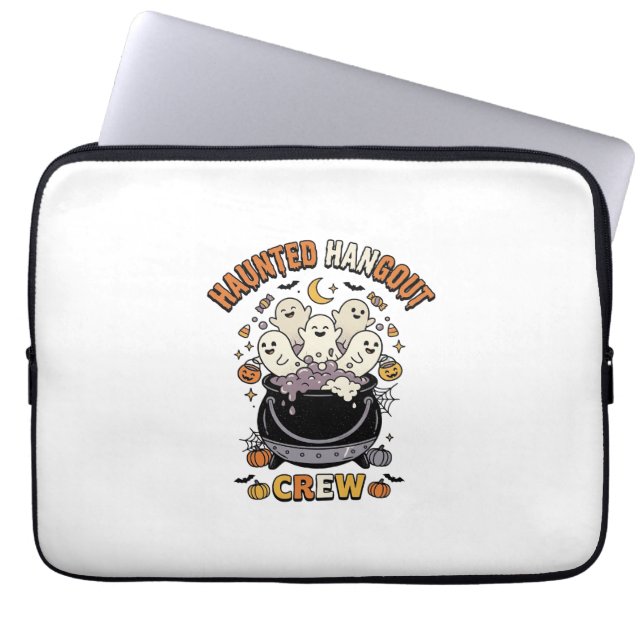 Capa Para Notebook Equipe de Abóbora Fantasma do Halloween (Frente)
