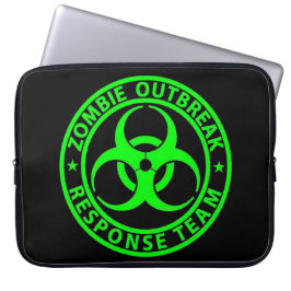 Capa Para Notebook Equipe de Resposta a Surtos de Zumbis Verde Neon