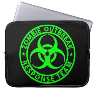 Capa Para Notebook Equipe de Resposta a Surtos de Zumbis Verde Neon