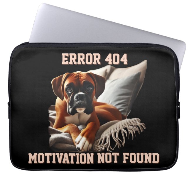 Capa Para Notebook Erro 404 do Cão Boxer (Frente)