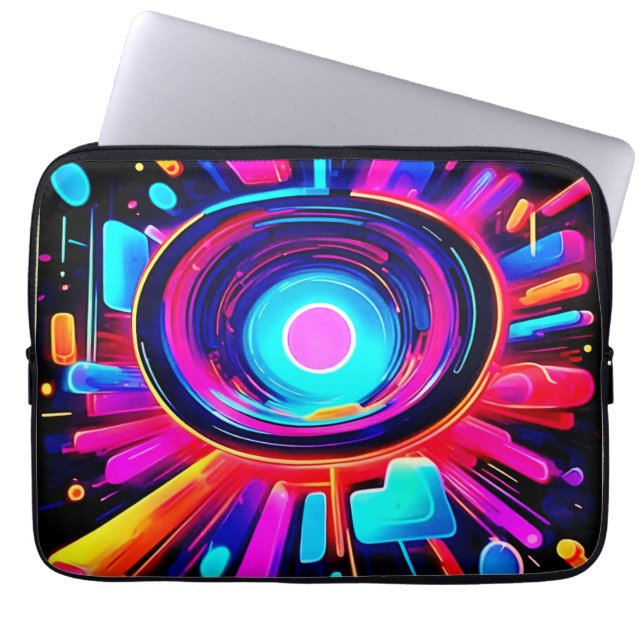 Capa Para Notebook Erupção de Neon: Energia Abstrata (Frente)