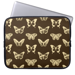 Capa Para Notebook Esboço da borboleta, bege em castanho chocolate
