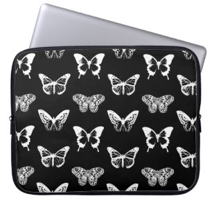 Capa Para Notebook Esboço da borboleta, branco e preto