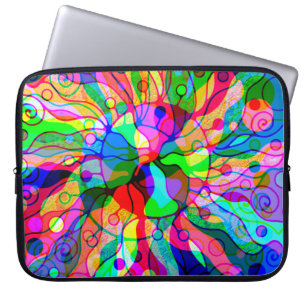 Capa Para Notebook Esboço de arte fantasiosa - Abstrato Neon Shift 1