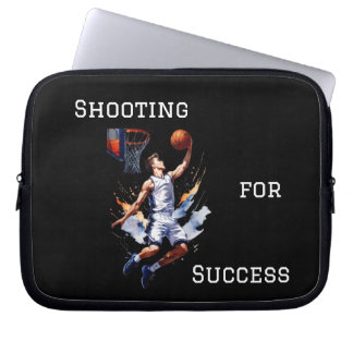 Capa Para Notebook Esboço em aquarela de jogador de basquete arremess