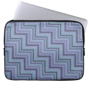 Capa Para Notebook Escada de stripes de cinza azul