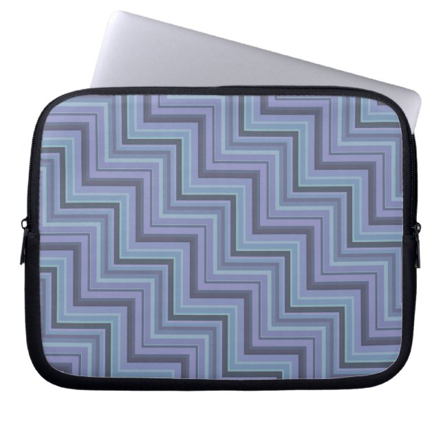 Capa Para Notebook Escada de stripes de cinza azul (Frente)