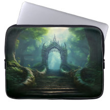 Escadas à Porta Antiga na Floresta Encantada