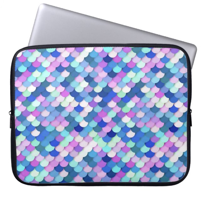 Capa Para Notebook "Escalas de Dragões" - azul, orquídea e lavanda (Frente)