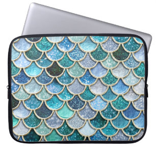 Capa Para Notebook Escalas de prata da sereia do brilho da faísca