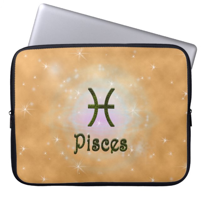 Capa Para Notebook Escolher Peixes de Cor Símbolo Astrológico Zodiac (Frente)