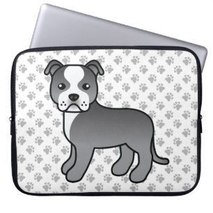 Capa Para Notebook Escórias Azuis E Brancas - Cartoon Cão E Patas