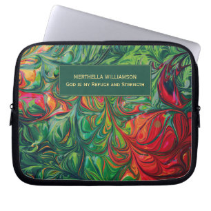 Capa Para Notebook Escritura Cristã Personalizada abstrato GREEN