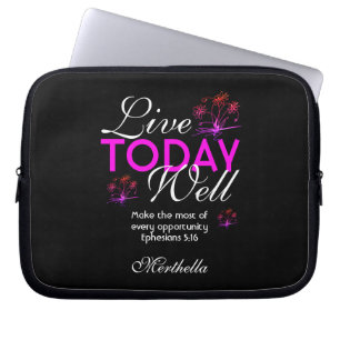 Capa Para Notebook Escritura Motivacional VIVE HOJE BEM Eph 5:16