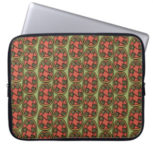 Capa Para Notebook Escudo tribal egípcio na Bolsa de laptop verde
