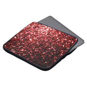 Capa Para Notebook Escuro Vermelho Escuro Glitter brilha Glamor