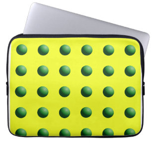 Capa Para Notebook Esferas Verdes sobre Amarelo