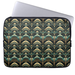 Capa Para Notebook Esmeralda e Dourada arte deco Themed