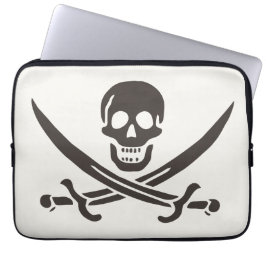 Capa Para Notebook Espadas do Crânio Obsidiana Bandeira pirata de Cal