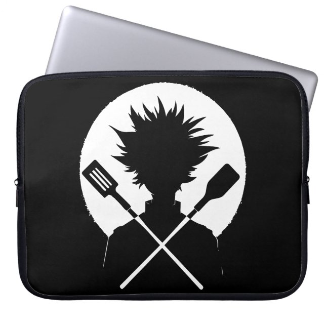 Capa Para Notebook Espátulas Cozimento Divertido Chef Selvagem (Frente)