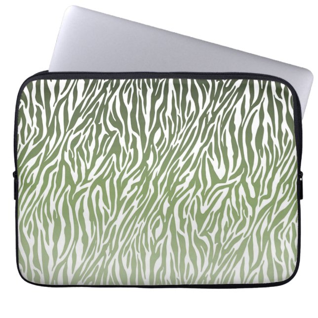 Capa Para Notebook Espelho de Impressão de Zebra Verde Selvagem (Frente)