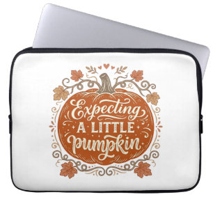 Capa Para Notebook Esperando Uma Pequena Camisa de Gravidez de Abóbor