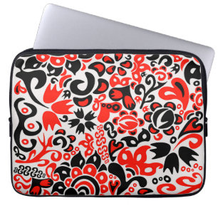 Capa Para Notebook Espetáculo floral de arte popular ucraniana