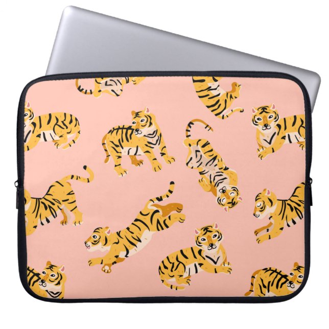 Capa Para Notebook Espetáculos de tigres cúpulos sem costura (Frente)