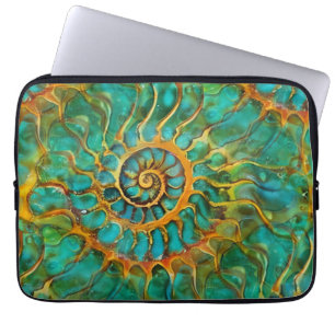 Capa Para Notebook Espirais abstrato de energia - padrão sem costura