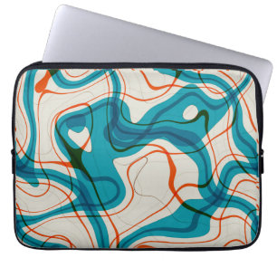 Capa Para Notebook Espirais Turquesa e Vermelho