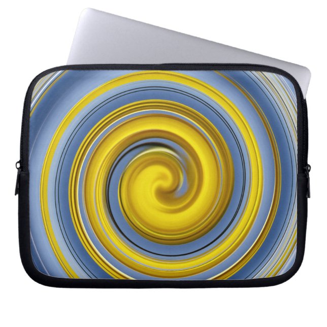 Capa Para Notebook Espiral amarela e azul (Frente)