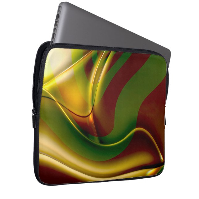 Capa Para Notebook Espiral curvado em verde-sépia polido e inflado (Frente Esquerda)