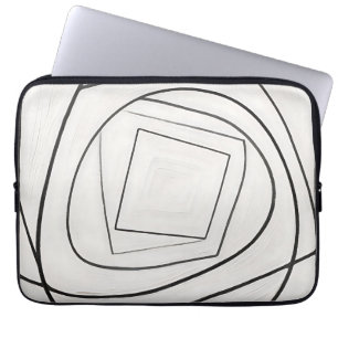 Capa Para Notebook Espiral Quadrada Abstrata Preto Branco
