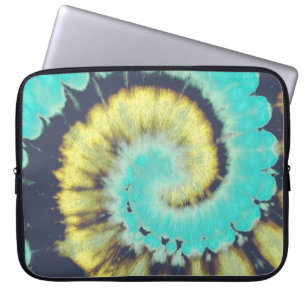 Capa Para Notebook Espiral Teal: Textura Grunge Hippie.