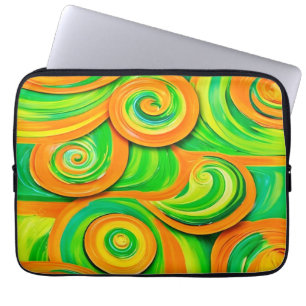 Capa Para Notebook Espiral Verde e Laranja