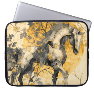 Capa Para Notebook Espírito Botânico Vintage Cavalo Branco Flores Vin