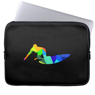 Capa Para Notebook Esporte de surfe com arco-íris colorida