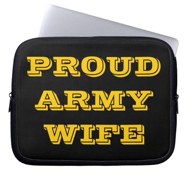 Capa Para Notebook Esposa do Exército de bolsa de laptop Orgulhosa (Frente)