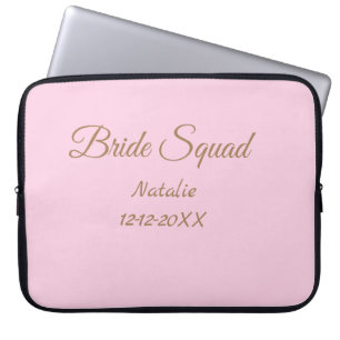 Capa Para Notebook Esquadra de madrinhas rosa dourado adicionar nome
