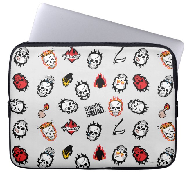 Capa Para Notebook Esquadrão Suicida | Diablo Emoji Pattern (Frente)