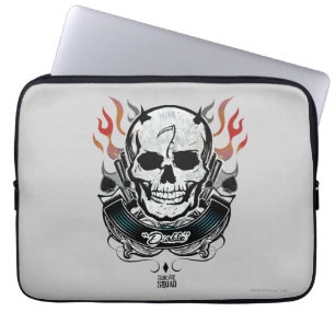 Capa Para Notebook Esquadrão Suicida   Diablo Skull & Flames Tattoo 