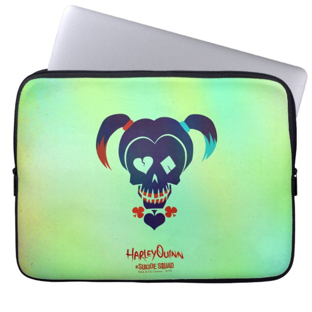 Capa Para Notebook Esquadrão Suicida | Ícone da cabeça de Harley Quin (Frente)