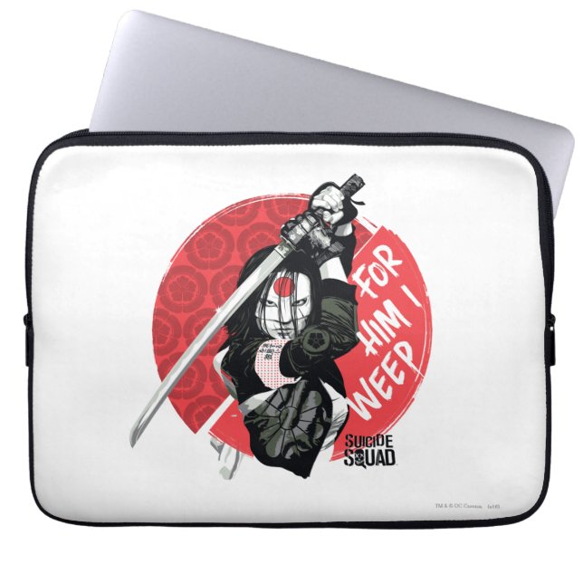 Capa Para Notebook Esquadrão Suicida | Katana "Para Ele Eu Choro" (Frente)