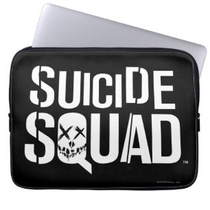 Capa Para Notebook Esquadrão Suicida Logotipo branco